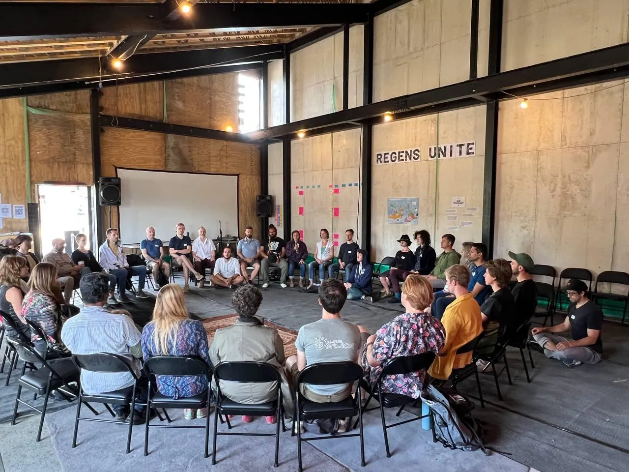 Wellbeing workshop with group seated in a circle